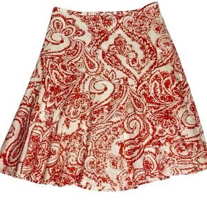 GAP Paisley A-Line Skirt 8‎ Cotton Casual Office Boho Chic Cottage Retro Summer